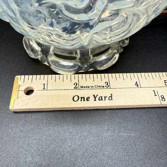 Vintage Opaline Glass Lamp Embossed Floral Egg Shaped Bedside Table 50s READ - Picture 16 of 16